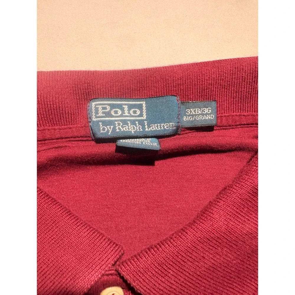Polo Ralph Lauren Mens Maroon Burgundy Interlock Cotton Short Sleeve Polo Shirt